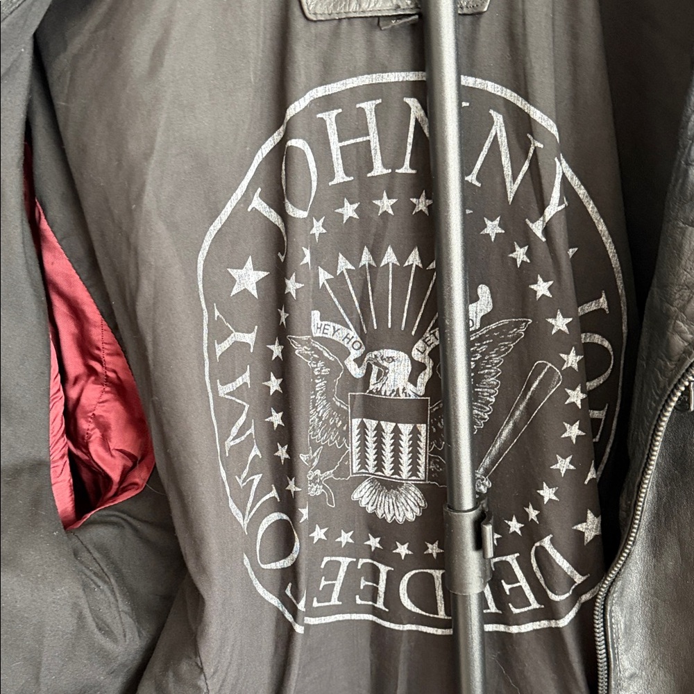 Ramones John Varvatos Black Leather Biker Jacket - Picture 2 of 7